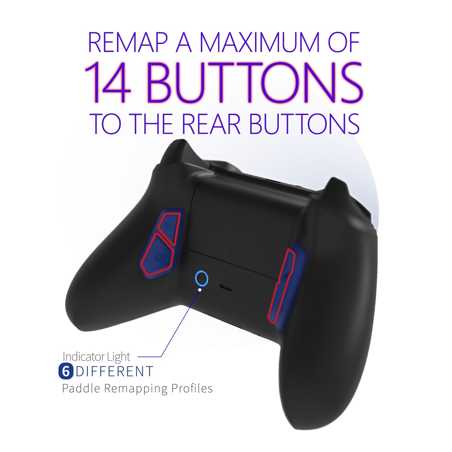 HEXGAMING ULTRA ONE Wireless Controller for Xbox Series X & S, for Xbox One, for Windows 7/8/10-4 Remap Back Buttons - Hair Triggers - Interchangeable Thumbsticks - 6 Profiles - White Labeled