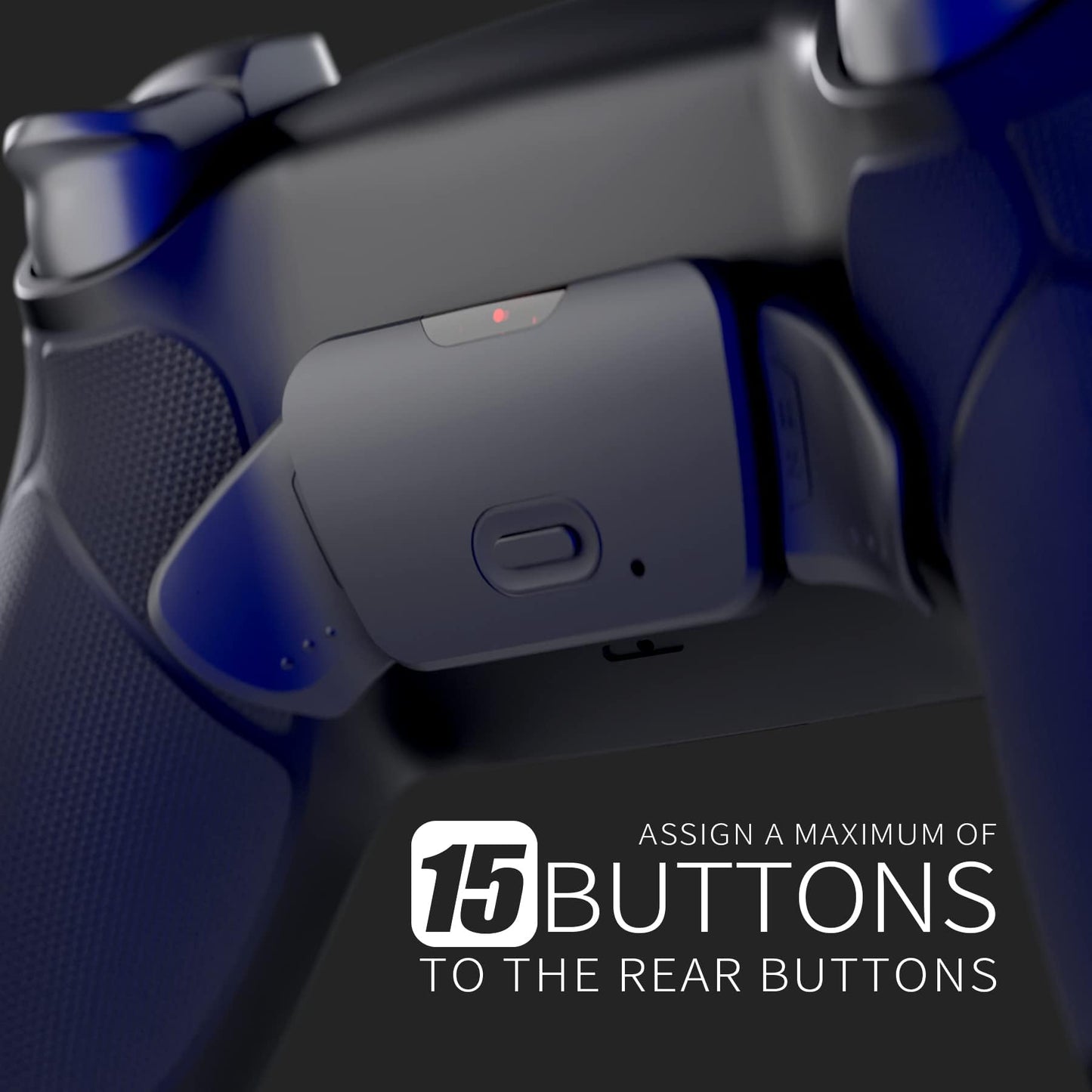 HEXGAMING RIVAL Hall Effect Wireless Controller Compatible with ps5-2 Back Buttons, Mouse-Click Hair Triggers, Interchangeable Thumbsticks - Black Red