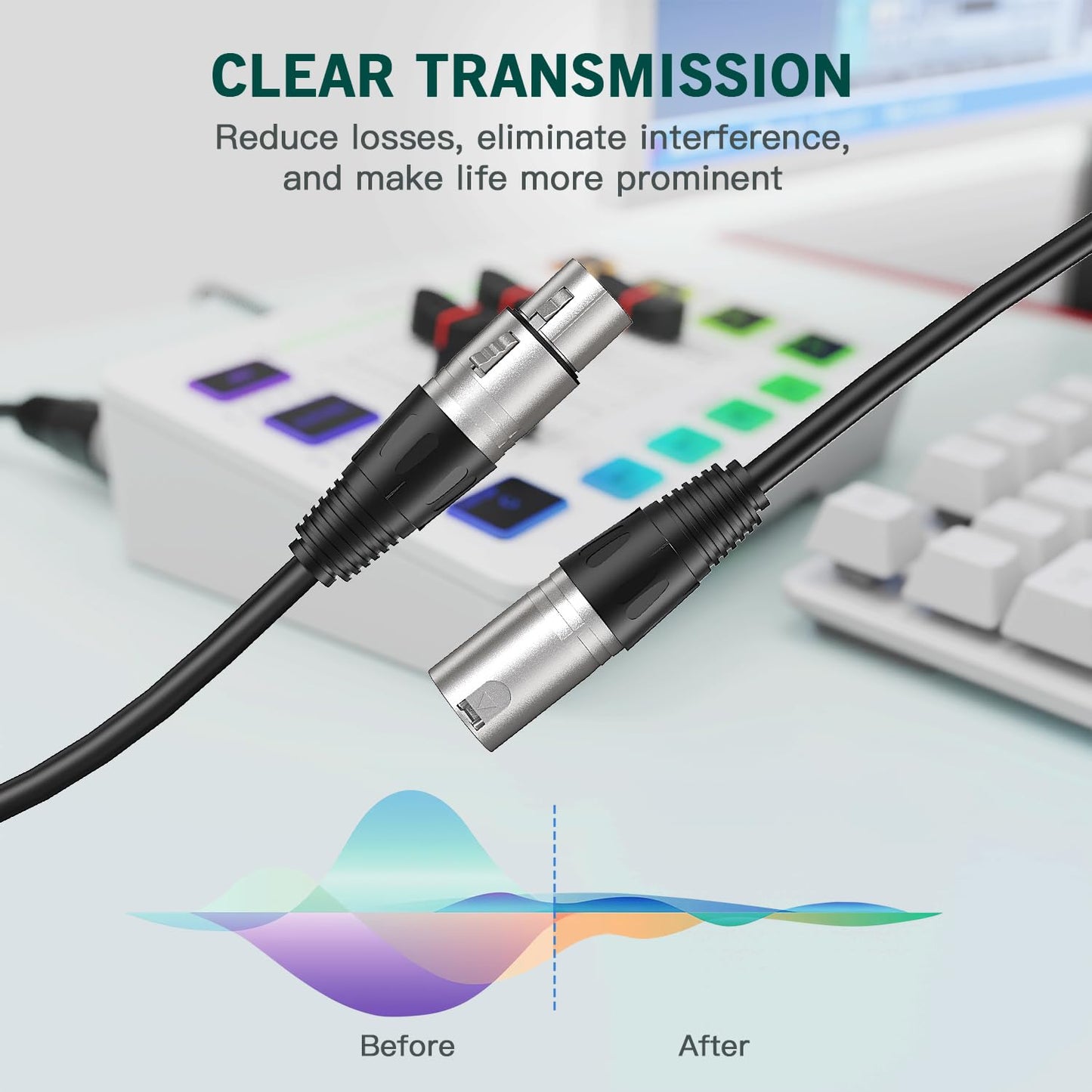 FIFINE Gaming Microphone Bundle with RGB Audio Mixer, XLR Cable, Podcast Equipment Set for Streaming, Vocal, Voice-Over, Compatible with PC with Mute, Gain Knob, Headphones Monitor (AM8T+SC3W+L9)