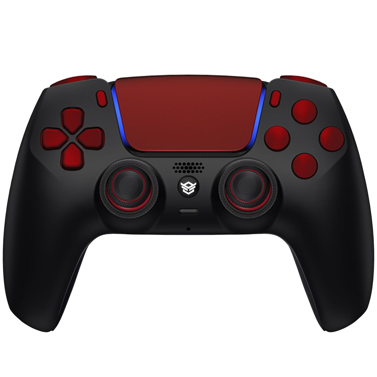 HEXGAMING RIVAL Hall Effect Wireless Controller Compatible with ps5-2 Back Buttons, Mouse-Click Hair Triggers, Interchangeable Thumbsticks - Black Red