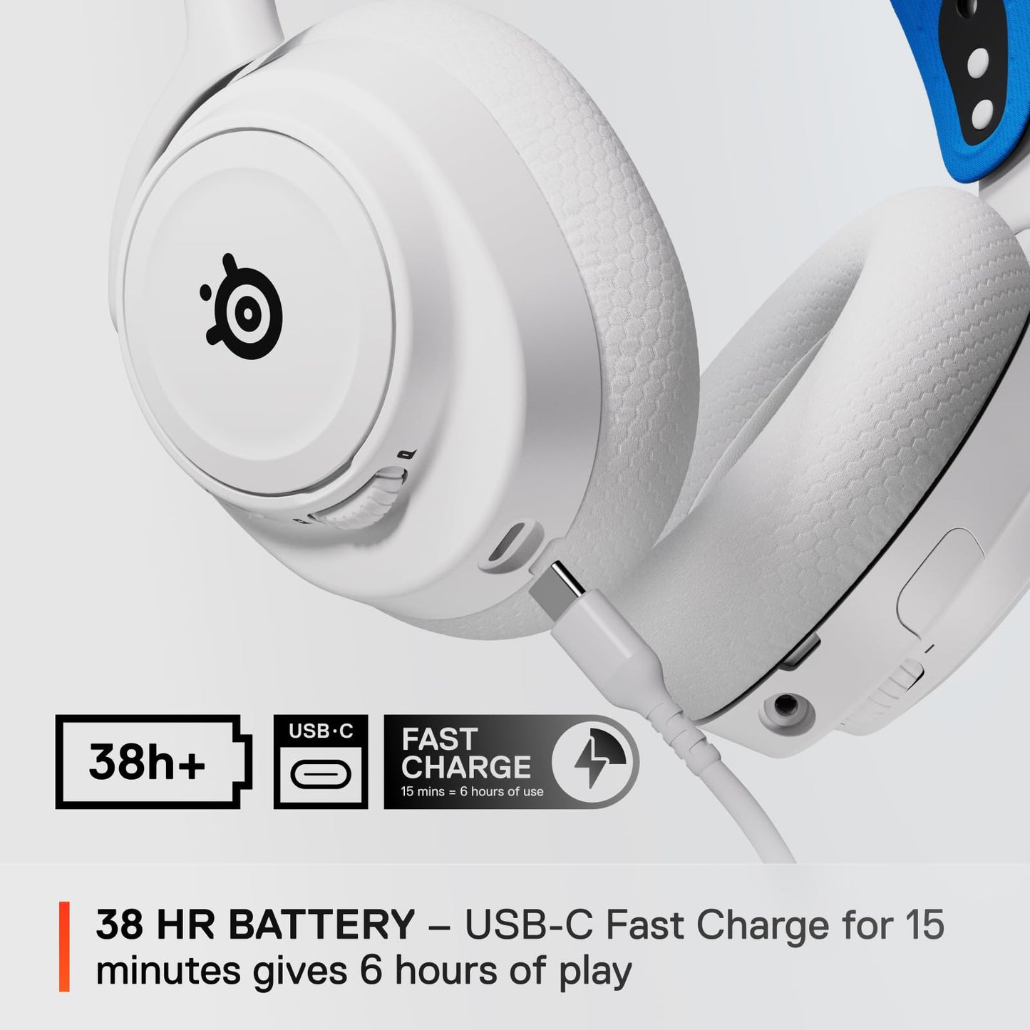SteelSeries Arctis Nova 7P Wireless Multi-Platform Gaming Headset — Neodymium Magnetic Drivers — 2.4GHz + Bluetooth — 38Hr USB-C Battery — Gen2 AI Mic — PlayStation, PC, Switch, VR, Mobile - White