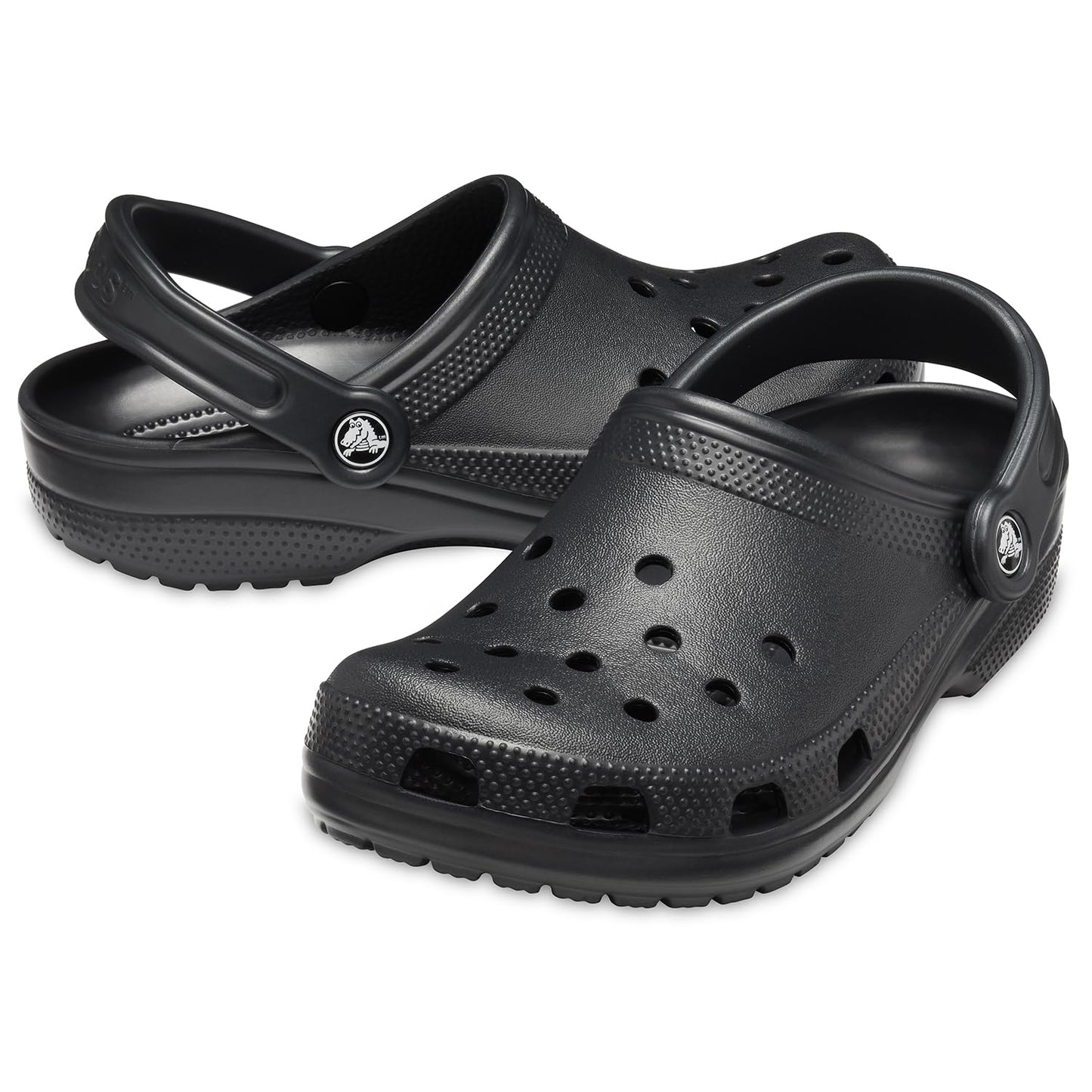 Crocs Unisex-Adult Classic Clogs, Black, 11 Men/13 Women