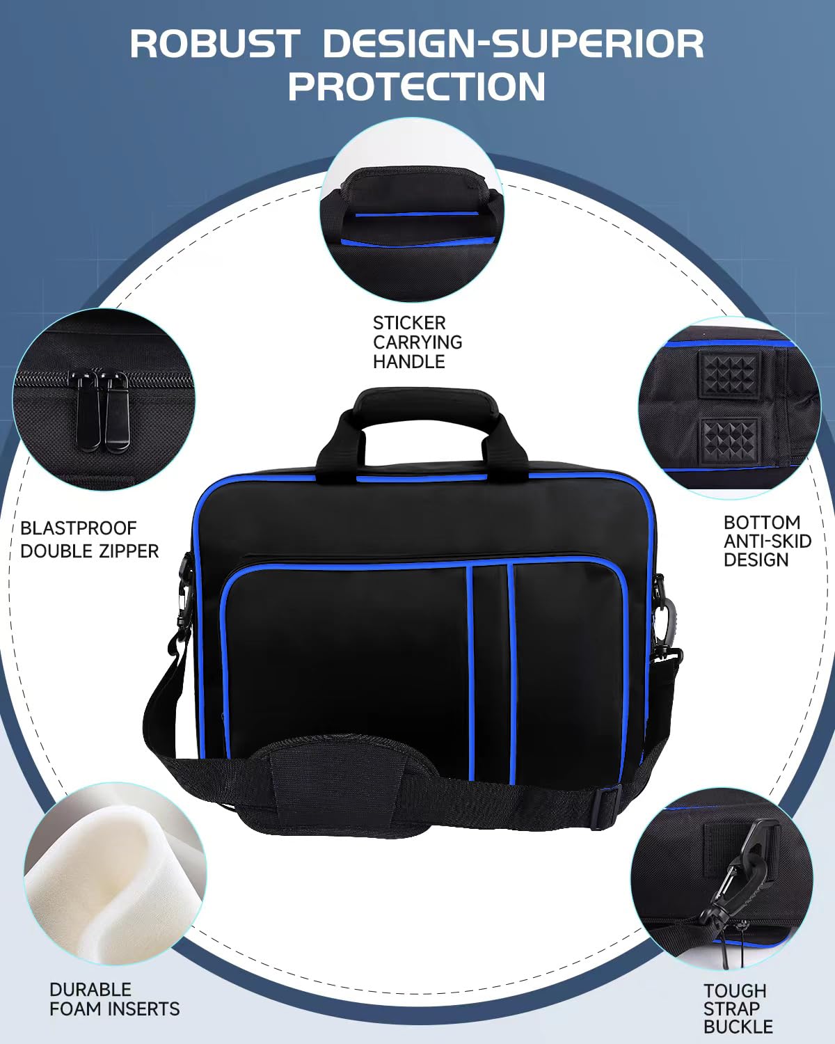 CCMADE Carrying Case for PS5 Travel Case for PS5 Protective Bag Suitable for Playstation 5 Disc/Digital Edition Console, Controllers, Game Cards, Gaming Headset and Other Accessories