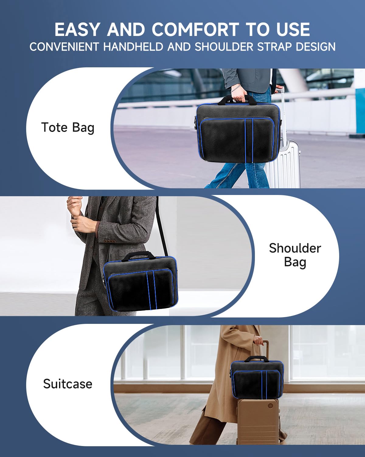 CCMADE Carrying Case for PS5 Travel Case for PS5 Protective Bag Suitable for Playstation 5 Disc/Digital Edition Console, Controllers, Game Cards, Gaming Headset and Other Accessories