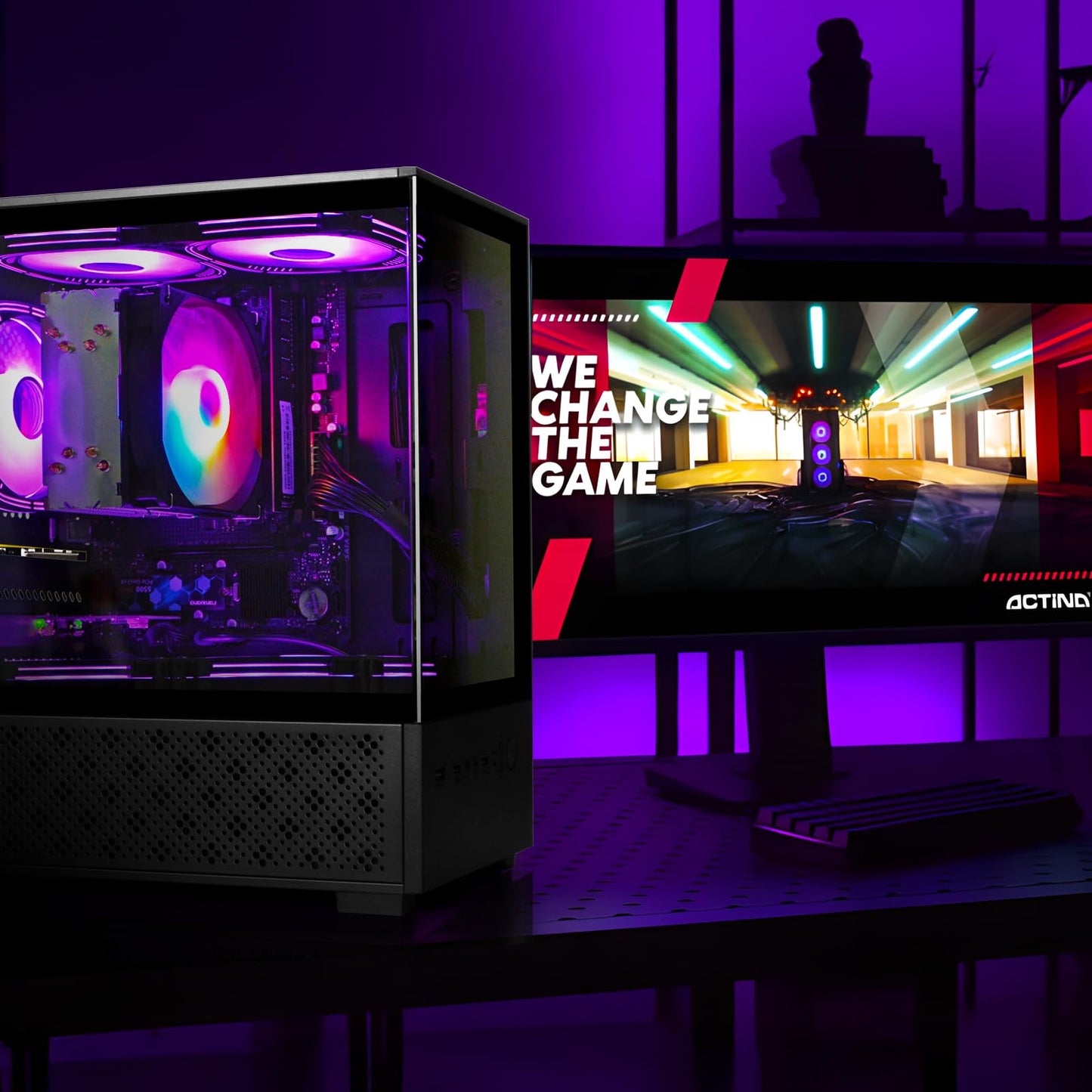 LXZ Desktop PC AMD Ryzen 7-5700G 8 core 3.9GHz, 16G DDR4 RAM, 512GB NVME SSD, Tower Computer with 400W Power Supply for Home and Office (Black)