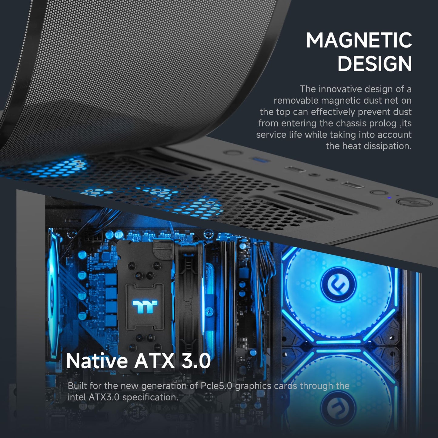 NINGMEI Desktop PC Computer AMD Ryzen 7 5700G 8 core 3.8GHz(up to 4.6GHz), 16GB DDR4 RAM 3200MHz,1TB NVME SSD,Tower Computer with 550W PSU, Windows 11 Home 64-bit for Home and Office.