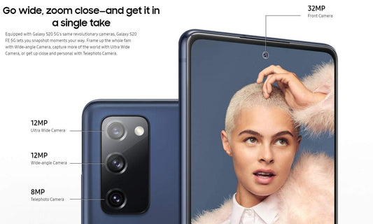 SAMSUNG Galaxy S20 FE 5G, US Version, 128GB, Blue - Verizon (Renewed)