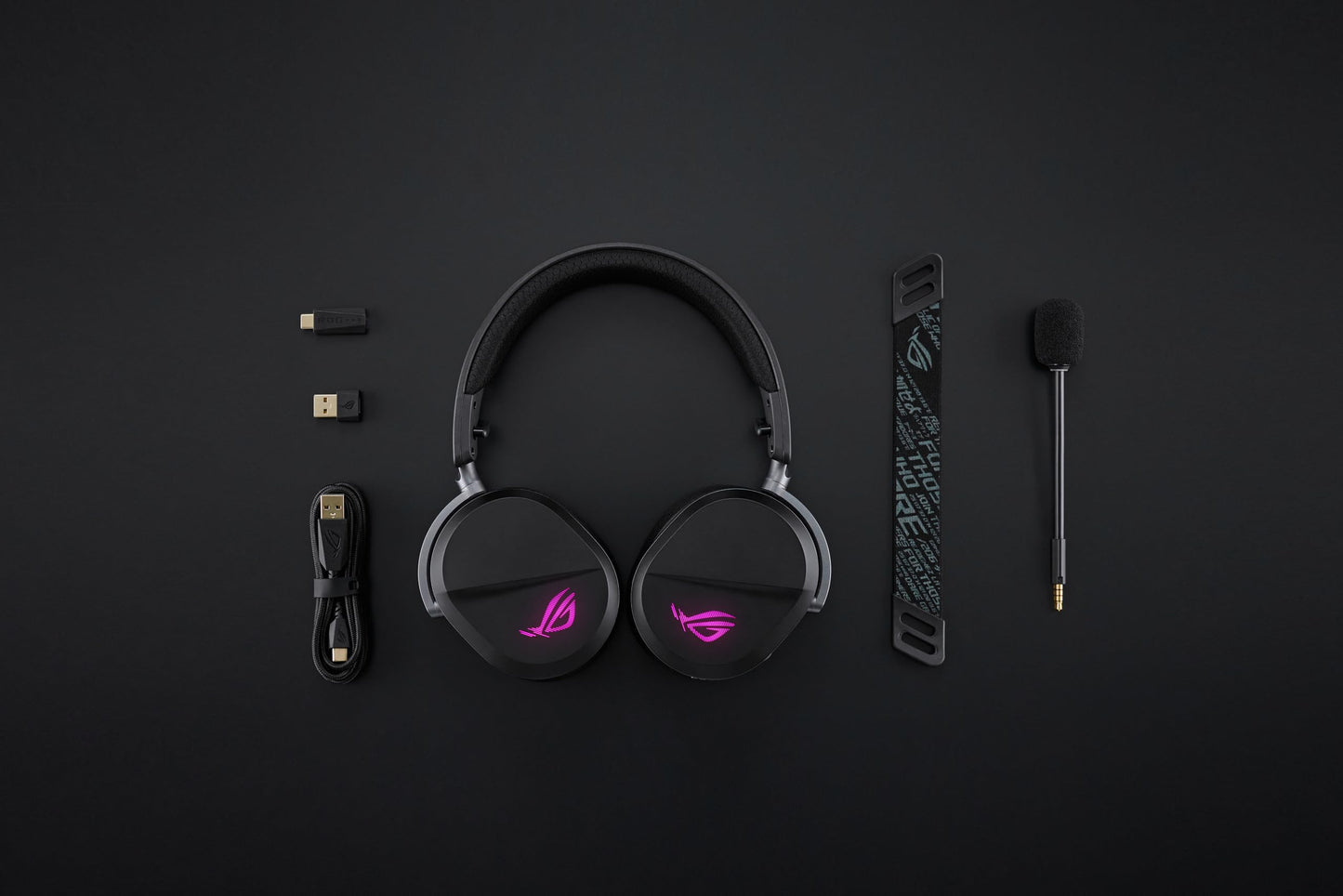 ASUS ROG Pelta Wireless Gaming Headset (BT, ROG SpeedNova 2.4GHz, USB-C, Lightweight 309g, 50mm ROG Titanium-Plated Drivers, 10mm Super-Wideband Mic, RGB, 70HR Battery, for PC, Switch, PS5)- Black