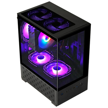 LXZ Desktop PC AMD Ryzen 7-5700G 8 core 3.9GHz, 16G DDR4 RAM, 512GB NVME SSD, Tower Computer with 400W Power Supply for Home and Office (Black)