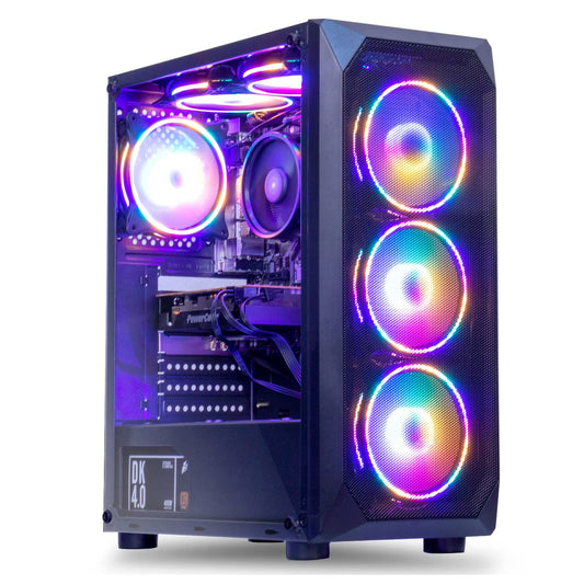 MXZ Gaming PC Computer R5 3500X, RX580, 8G DDR4, NVME 500G, A320,6RGB Fans,Windows 11 Pro Ready to use, Gamer Desktop Computer(R5 3500X| RX580)